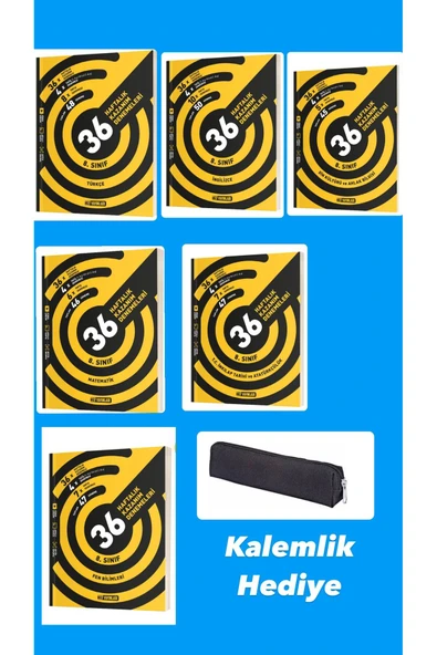 Hız Yayınları hız yayınları 8. sınıf 36 haftalık tarama denemeleri   tüm dersler 6 'lı kitap seti kalemlik hediye ürün görseli