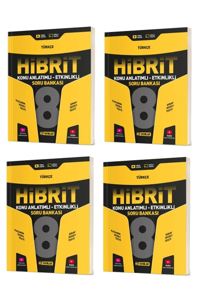Hız Yayınları 8. Sınıf Türkçe Hibrit Soru Bankası (4 Adet Aynı Kitap) ürün görseli