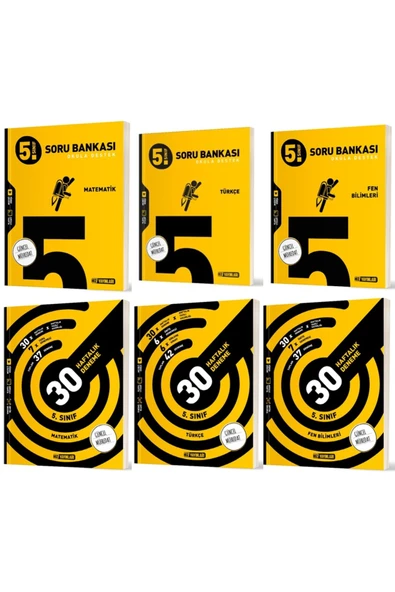 Hız Yayınları Hız 2025 5. Sınıf Matematik + Türkçe + Fen Bilimleri Haftalık Deneme + Soru Seti 6 Kitap ürün görseli