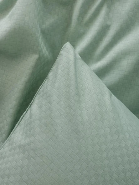 Cotton Box Plaid Çift Kişilik Nevresim Takımı Adaçayı - Resim 2