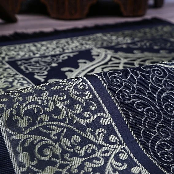Hediyelik İpek Nur Tafta Seccade Koyu Siyah 68x110 cm - 200 gr - 2