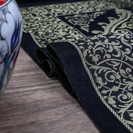 Hediyelik İpek Nur Tafta Seccade Koyu Siyah 68x110 cm - 200 gr - 6