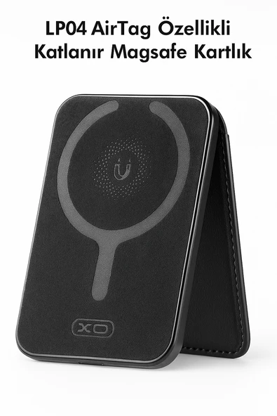 ÜSKÜDAR İLETİŞİM LP04 AirTag Özellikli Katlanır Magsafe Uyumlu Stant Olma       Özellikli Kart Giriş Mıknatıslı Kartlık ürün görseli 1