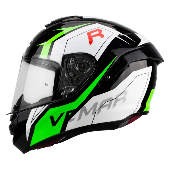 VEMAR HURRICANE KAPALI KASK SİYAH YEŞİL