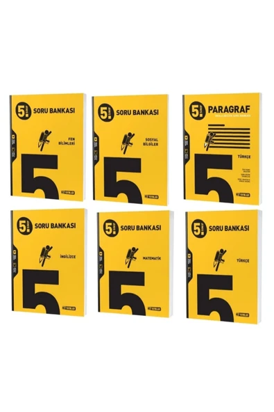 Hız Yayınları Yayınları 5. Sınıf Matematik Fen Türkçe İnkılap İngilizce Paragraf Soru Bankası Set 6 Kitap ürün görseli