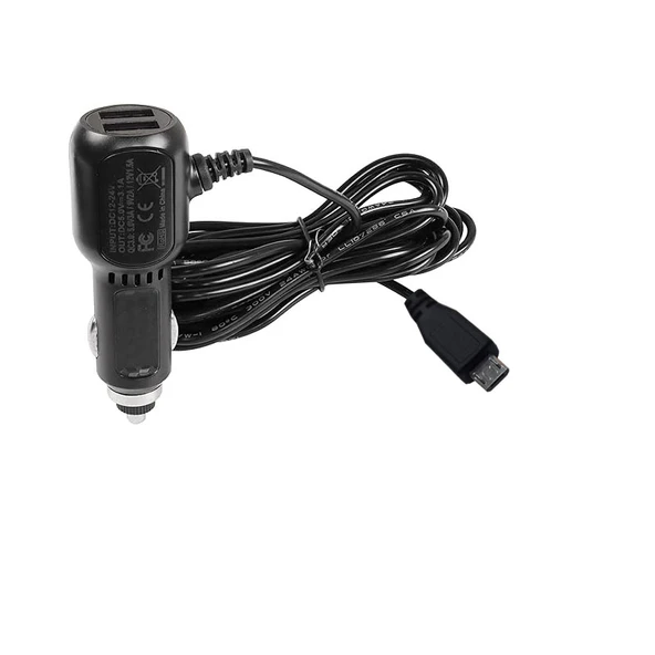 12/24v mikro usb girişli araç navigaston kamera şarj adaptörü + dual usb