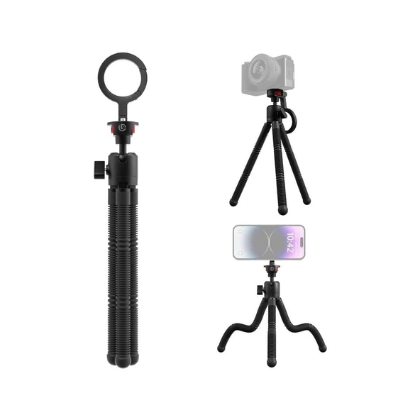 Ulanzi MT30 Mıknatıslı Karabinalı Esnek Tripod T137 - Siyah - 1