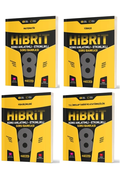 Hız Yayınları Hız Lgs 2025 8. Sınıf Metematik + Türkçe + Fen + İnkılap Hibrit Soru Seti 4 Kitap ürün görseli
