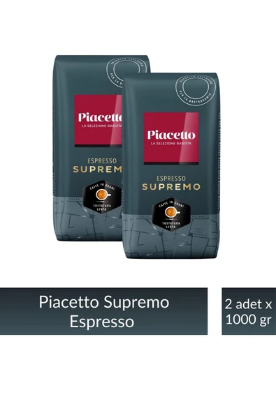 Piacetto Espresso Supremo Çekirdek Kahve 1 kg x 2 Adet ürün görseli