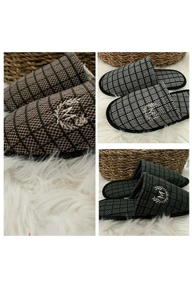 3'lü Kışlık Ev Terliği Misafir Terliği Çeyiz Bohça Terliği ürün görseli