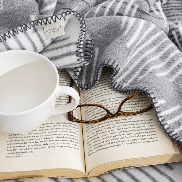 Schafer Home Bloom TK Battaniye 150x220 Cm 1 Parça-Gri - 3