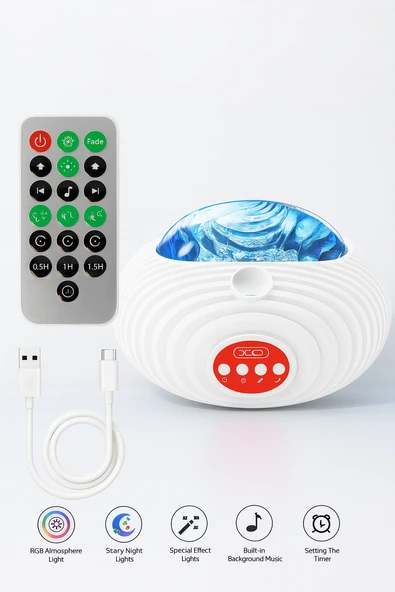 YH12 2 si 1 Arada Akıllı Yıldız projeksiyon Renkli Işık Gösterileri  Bluetooth Hoparlör - 3