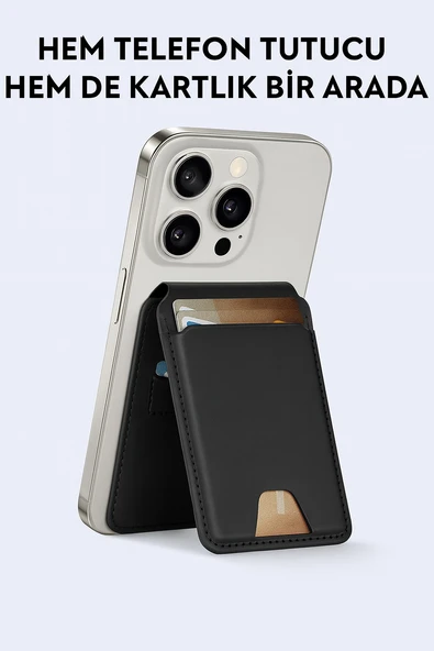 ÜSKÜDAR İLETİŞİM LP04 AirTag Özellikli Katlanır Magsafe Uyumlu Stant Olma       Özellikli Kart Giriş Mıknatıslı Kartlık - Resim 2