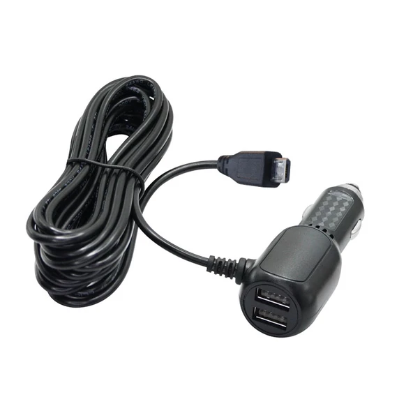 12/24v mikro usb girişli araç navigaston kamera şarj adaptörü + dual usb - 2