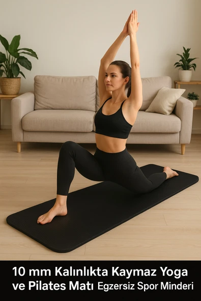 Hepitop 10 mm Kalınlıkta Kaymaz Yoga ve Pilates Matı – Egzersiz Spor Minderi 185 x 61 Cm
