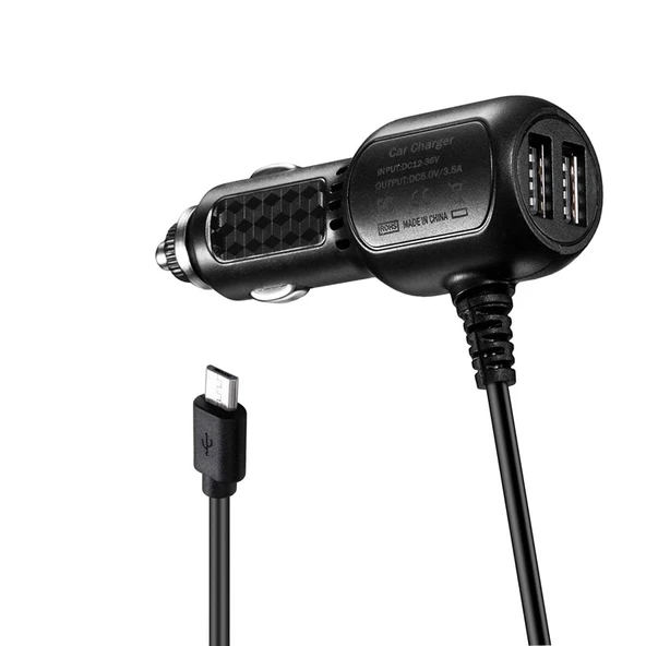 12/24v mikro usb girişli araç navigaston kamera şarj adaptörü + dual usb - 4