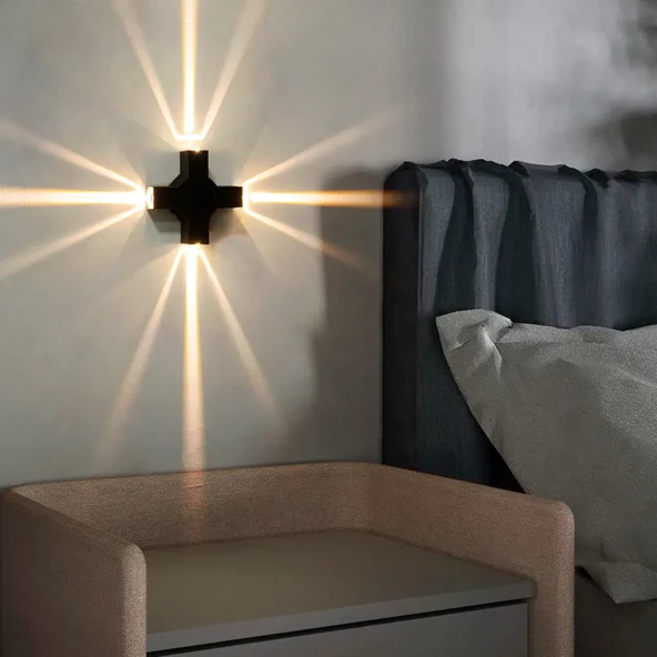 Elektrikle Çalışır, 4 Watt, Modern Tasarım İç ve Dış Mekan Duvar Apliği, 3200 Kelvin, 220V Led Aplik - Resim 5