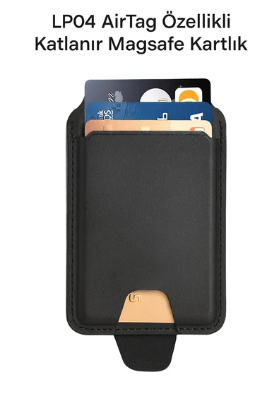 ÜSKÜDAR İLETİŞİM LP04 AirTag Özellikli Katlanır Magsafe Uyumlu Stant Olma       Özellikli Kart Giriş Mıknatıslı Kartlık - Resim 3