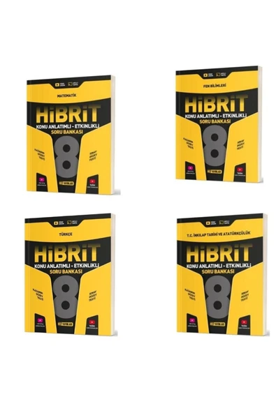 Hız Yayınları 8. Sınıf Hibrit Matematik + Fen Bilimleri + Türkçe Soru Bankası + Inkıılap (4 Kitap) ürün görseli