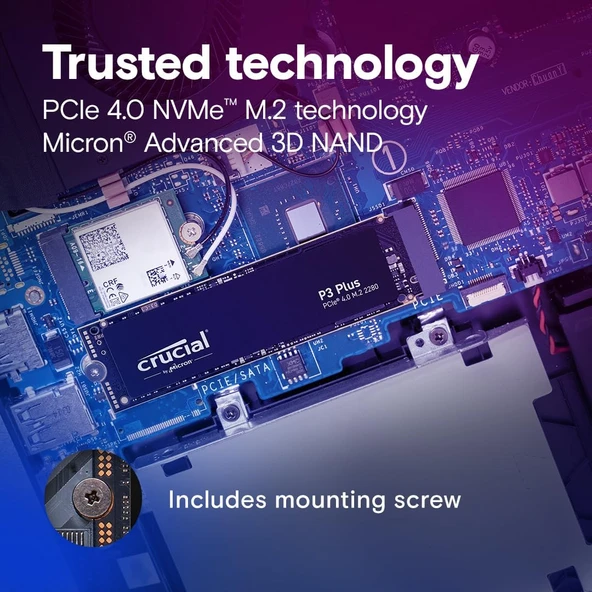 Crucial P3 Plus 4TB SSD m.2 NVMe PCIe 4800-4100MB/s 2280 PCIe Gen3 CT4000P3PSSD8 - 6