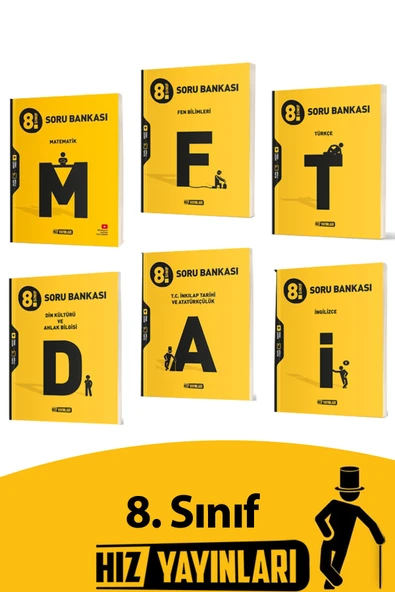 Hız Yayınları LGS 2026 8. Sınıf Matematik-Türkçe-Fen-Din-Inkılap-Ingilizce Soru Seti 6 Kitap ürün görseli