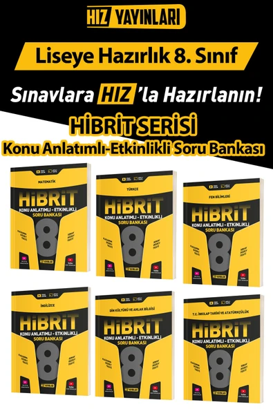 Hız Yayınları Hız Lgs 2025 8. Sınıf Hibrit Konu Anlatımlı - Etkinlikli Soru Bankası Seti 6 Kitap - Resim 2