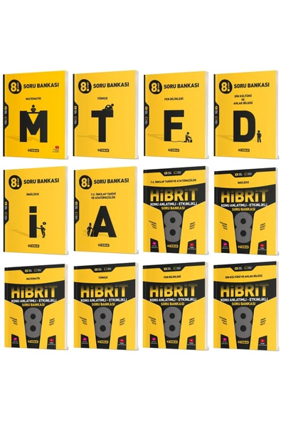 Hız Yayınları Hız 2025 8. Sınıf Tüm Dersler Soru Bankası + Hibrit Konu Anlatımlı Soru Bankası Seti 12 Kitap ürün görseli