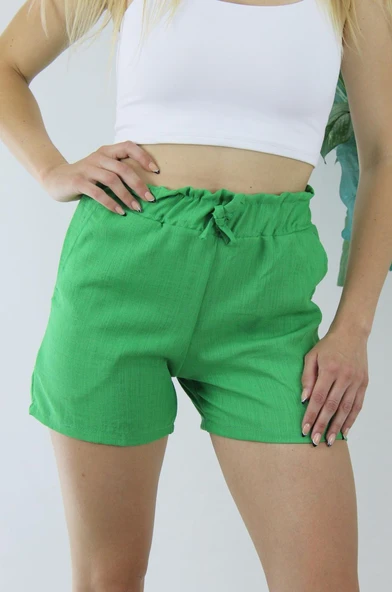 Keten Şort Yeşil - 1294.80 ürün görseli
