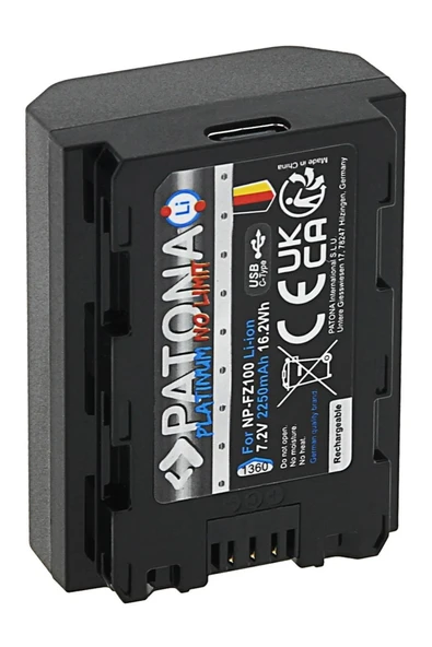Patona Platinum Sony Np-fz100 Usb-c Girişli Batarya Pil Uyumlu - Resim 5