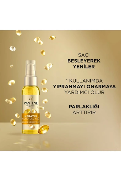 Pantene Pro-V E Vitaminli Keratin Koruyucu Yoğun Onarıcı Saç Bakım Yağı 100 Ml - Resim 4