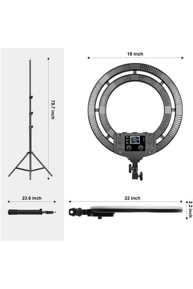 GVM Ring 18 50W Rgb & Bi-Color LED Soft Çift Ring Işık - Resim 3