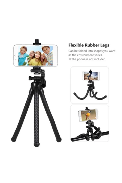 PDX Octopus Akrobat Kollu Masa Tripodu 26 Cm Dslr Cep Telefonu Canon Nikon Sony - Resim 5