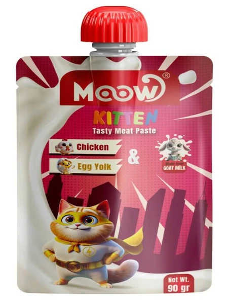 Moow-Taze Tavuklu&Yumurta Sarılı Keçi Sütlü Yavru Kedi Et Ezmesi 90gr ürün görseli