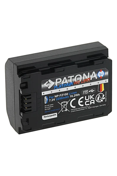 Patona Platinum Sony Np-fz100 Usb-c Girişli Batarya Pil Uyumlu - Resim 2