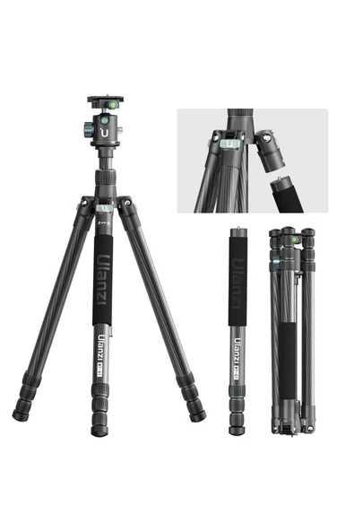 ulanzi Mt-61 Carbon Fiber Hafif Taşınabilir Travel Tripod Monopod - Resim 2