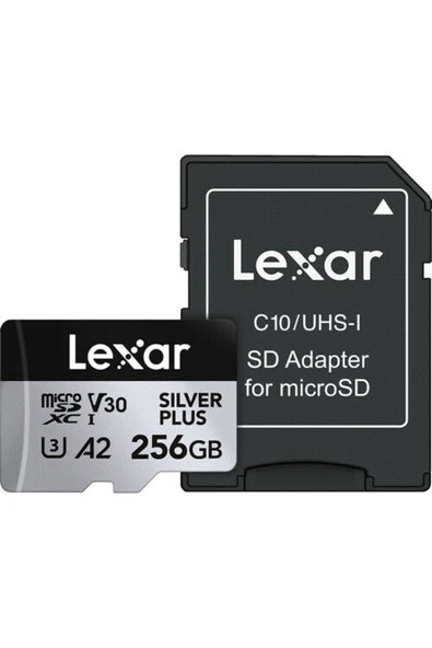 Lexar 256GB Silver Plus 205mb 4K V30 UHSI Micro SD Hafıza Kartı - 1