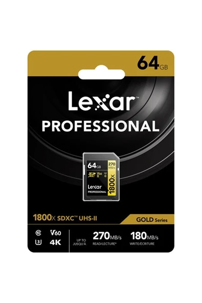 Lexar 64gb Gold Series 1800x Uhs-ıı Sdxc Hafıza Kartı 270mbs Uyumlu - Resim 6