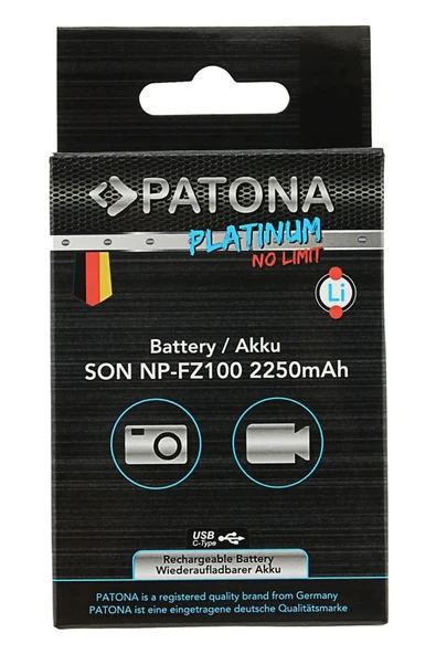 Patona Platinum Sony Np-fz100 Usb-c Girişli Batarya Pil Uyumlu - Resim 6