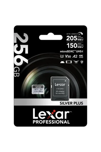 Lexar 256GB Silver Plus 205mb 4K V30 UHSI Micro SD Hafıza Kartı - 2