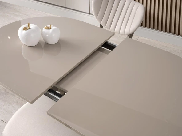 Star Capuccino Lak Panel Mutfak Masa Sandalye Takımı 82x138 - Resim 6