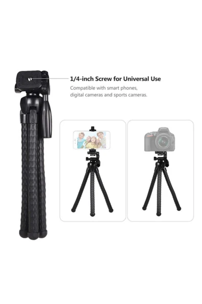 PDX Octopus Akrobat Kollu Masa Tripodu 26 Cm Dslr Cep Telefonu Canon Nikon Sony - Resim 3