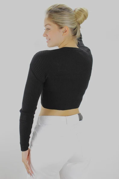 Crop Triko Siyah - 1352.55 - Resim 2