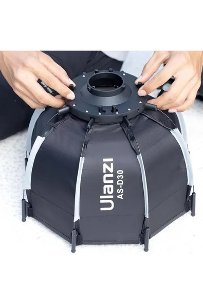 ulanzi AS-D30 30cm Mini Bowens Montajlı ve Izgaralı Sekizgen Softbox - Resim 4