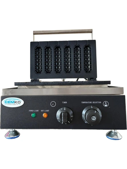 Cemko Çubukta Waffle Makinası 6 Gözlü Zaman Ayarlama Özelliği - Resim 2
