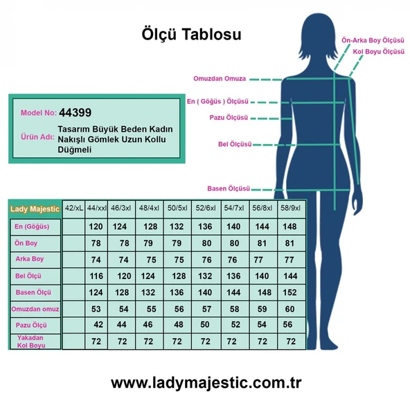 Tasarım Büyük Beden Kadın Nakışlı Gömlek Uzun Kollu Düğmeli Rahat Şık Kombinlere Uygun - 5