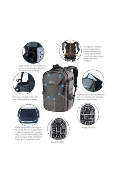 Benro Ranger 600N Siyah Sırt Çantası - Resim 3