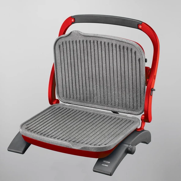 Korkmaz A329-16 Tostkolik Kırmızı 1800 W Granit Tost Makinesi - 2