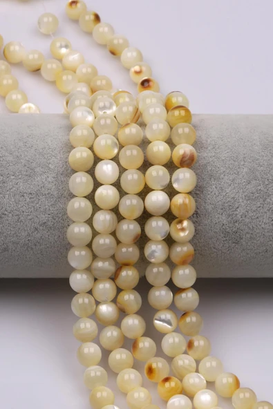 Sarı Sedef Doğaltaş Dizi 8 mm Küre Kesim ürün görseli