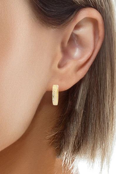 Cigold Taşsız Küpe 14 Ayar Altın 2.77 Gr OA-C1TB01029312 - 4