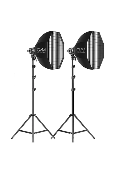 GVM P80S-2D 80W Softbox'lı Spot LED Işık 2'li Set ürün görseli